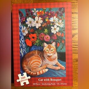 “Cat with Bouquet” 500-Piece Puzzle by Current